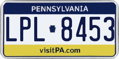 PA license plate LPL8453