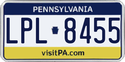 PA license plate LPL8455
