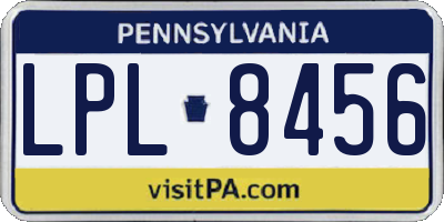PA license plate LPL8456