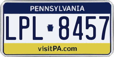 PA license plate LPL8457