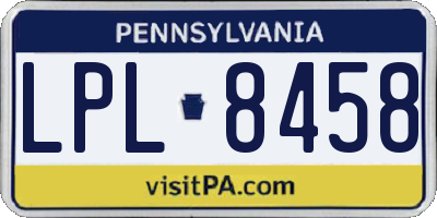 PA license plate LPL8458