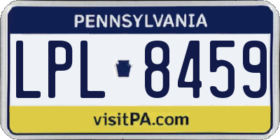 PA license plate LPL8459