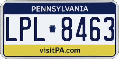 PA license plate LPL8463