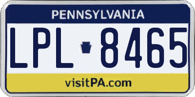 PA license plate LPL8465