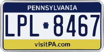 PA license plate LPL8467