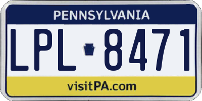 PA license plate LPL8471