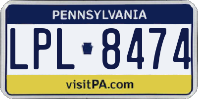 PA license plate LPL8474