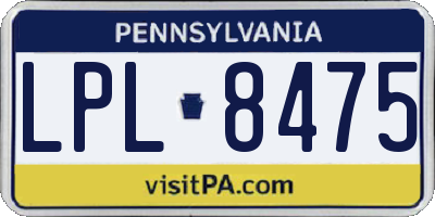 PA license plate LPL8475