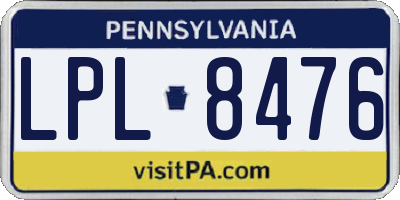 PA license plate LPL8476