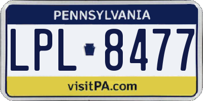 PA license plate LPL8477