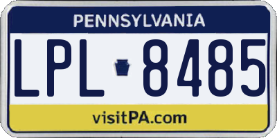 PA license plate LPL8485