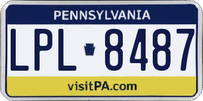 PA license plate LPL8487