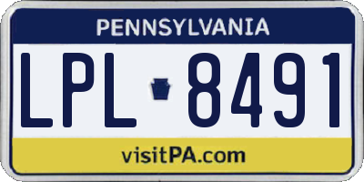 PA license plate LPL8491