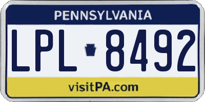 PA license plate LPL8492