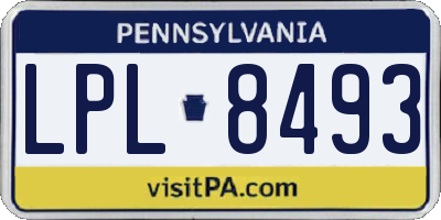 PA license plate LPL8493
