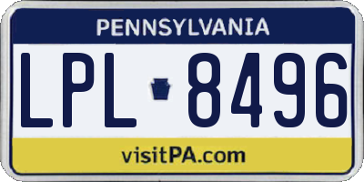 PA license plate LPL8496