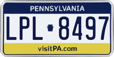 PA license plate LPL8497