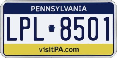 PA license plate LPL8501