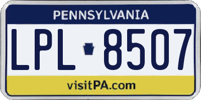 PA license plate LPL8507