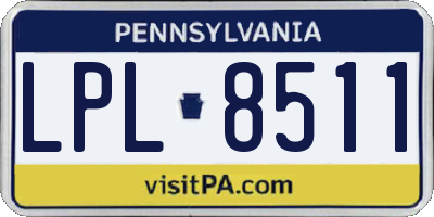 PA license plate LPL8511