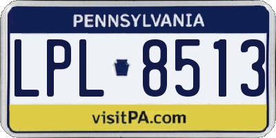 PA license plate LPL8513