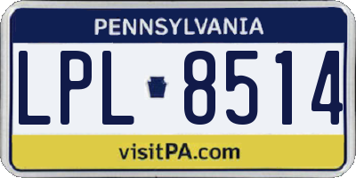 PA license plate LPL8514