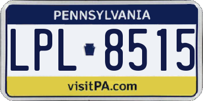 PA license plate LPL8515
