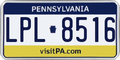 PA license plate LPL8516