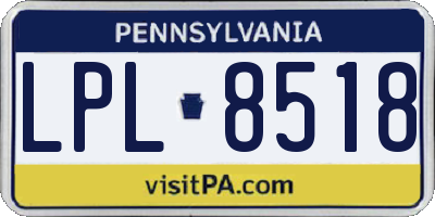 PA license plate LPL8518