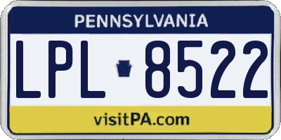 PA license plate LPL8522