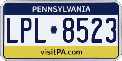 PA license plate LPL8523
