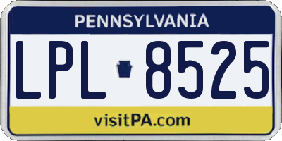 PA license plate LPL8525