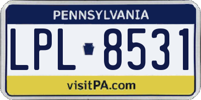 PA license plate LPL8531
