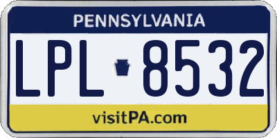 PA license plate LPL8532