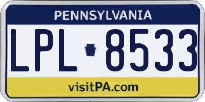 PA license plate LPL8533