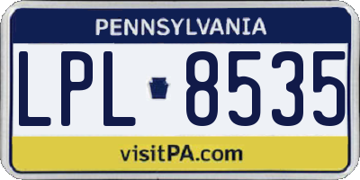 PA license plate LPL8535