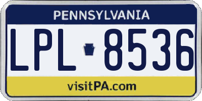 PA license plate LPL8536