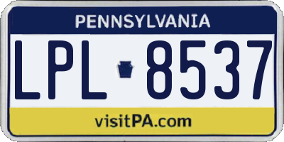 PA license plate LPL8537
