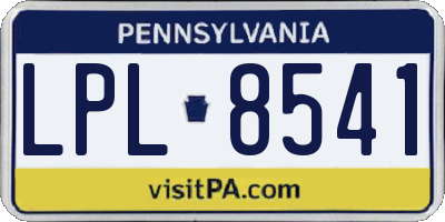 PA license plate LPL8541