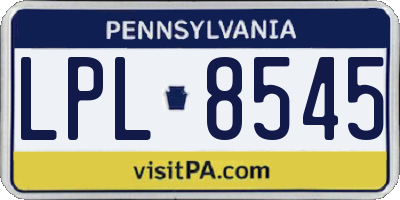 PA license plate LPL8545
