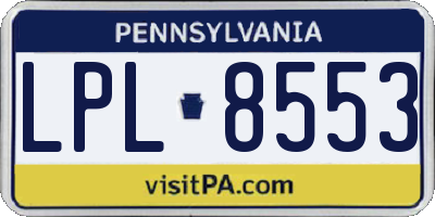PA license plate LPL8553