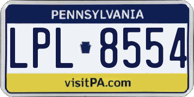 PA license plate LPL8554