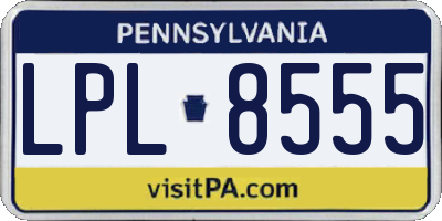PA license plate LPL8555