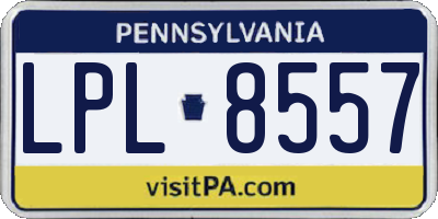 PA license plate LPL8557