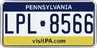 PA license plate LPL8566