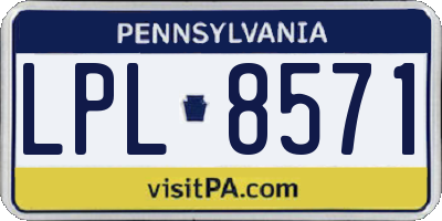 PA license plate LPL8571
