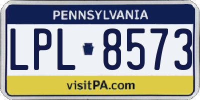 PA license plate LPL8573
