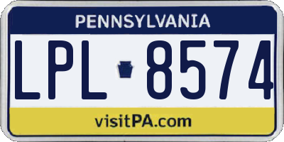 PA license plate LPL8574