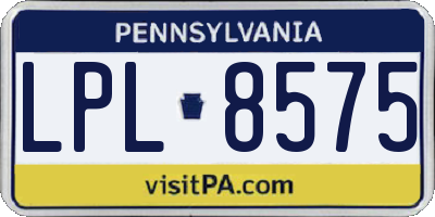 PA license plate LPL8575