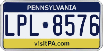 PA license plate LPL8576